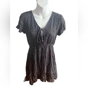 Billabong Short Sleeve Black polka‎ dot dress M